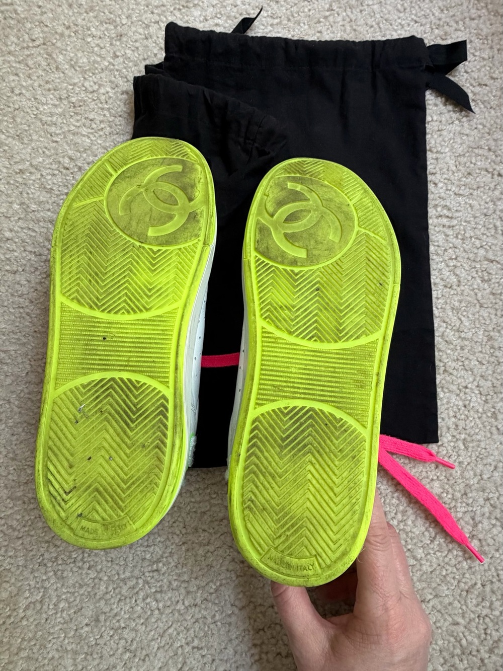 Chanel White and Neon Sneakers - Picture 7 of 7